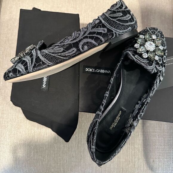 Dolce Gabanna lace crystal loafer size brand new EU 36 - Picture 1 of 9